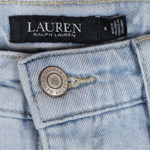 Ralph Lauren Light Blue Cropped Jeans with Frayed Hem - Picture 5 of 8